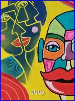 Peinture acrylique sur toile 50x50, Abstrait, contemporain, pop art