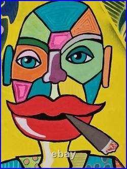 Peinture acrylique sur toile 50x50, Abstrait, contemporain, pop art