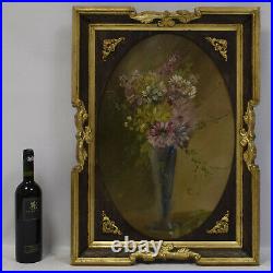 Peinture ancienne d'environ 1880-1900 à l'huile Bouquet de fleurs 72x52 cm