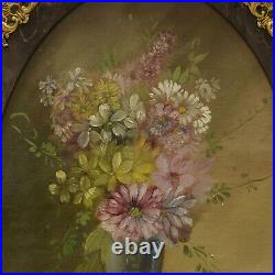 Peinture ancienne d'environ 1880-1900 à l'huile Bouquet de fleurs 72x52 cm