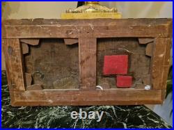 Peinture ancienne, huile Sur Toile, Rue De Village Animée Signée XIX Ème S