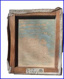 Peinture ancienne huile sur toile Bord De Mer Scène Personnage, Plage Tableau