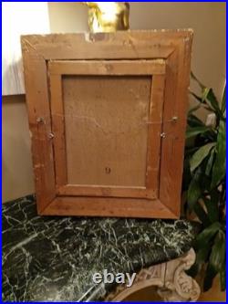 Peinture ancienne huile sur toile Enfant Jouant Aux Dominos