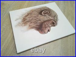 Peinture, chimpanzé huile sur toile, format 33/41 cm année 2026