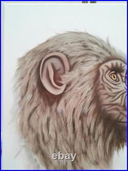 Peinture, chimpanzé huile sur toile, format 33/41 cm année 2026