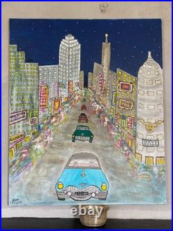 Peinture contemporaine acrylique sur toile 54 X 65