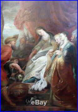 Peinture grand tableau ancien fin XIXème scène mythologique