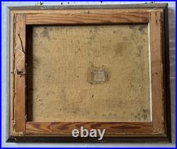 Peinture huile sur toile 38,5 x 46,5 cm signée PROUST MAURICE, VUE D'UNE EGLISE