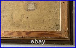 Peinture huile sur toile 38,5 x 46,5 cm signée PROUST MAURICE, VUE D'UNE EGLISE