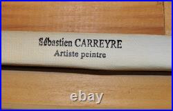 Peinture huile tableau sur toile paysage cascade signé S. CARREYRE originale