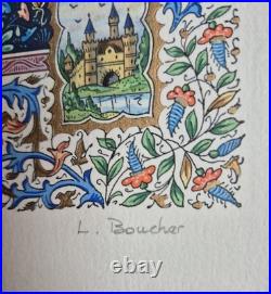 Peinture miniature Enluminure Lucy Boucher Christine de Pisan