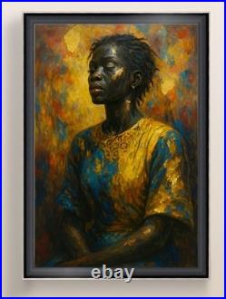 Peinture originale Tullasky 47x70 cm Or et Acrylique sur toile