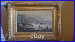 Peinture représentant une marine Époque XIX Ème S