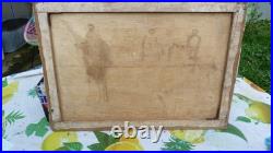 Peinture sur toile ancienne cavalier arabe + 1 tabeau vache personnage