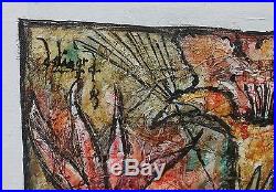 Peinture sur toile fleurs a l'oiseau par Georges Ebrin Adingra