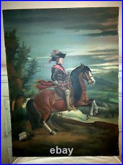 Peinture sur toile, portrait du roi Felipe IV d'Espagne