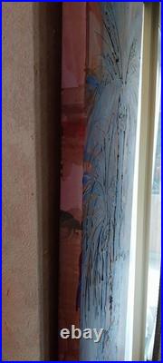 Peinture sur toile signée Marie-CélineChottin les 2 Palmiers bleus