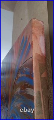 Peinture sur toile signée Marie-CélineChottin les 2 Palmiers bleus