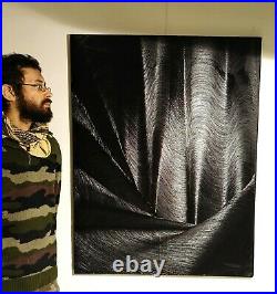 Peinture, tableau a l`huile, sur toile contemporain, abstrait format 116/89 cm