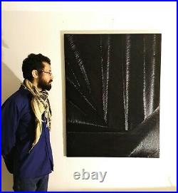 Peinture, tableau a l`huile, sur toile contemporain, abstrait format 116/89 cm