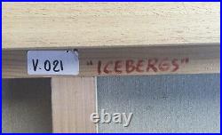 Pierre VINCENT né en 1949. Icebergs. Huile sur toile. SBG. 48x55. Cadre