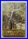 Pins, huile sur toile, tableau ancien, peinture, fin XIXe ou début XXe