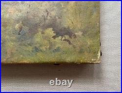 Pins, huile sur toile, tableau ancien, peinture, fin XIXe ou début XXe