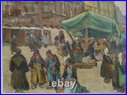 Pontivy le marché de Forestier vers 1930/50, Bretagne, Morbihan, cadre montparnasse