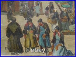 Pontivy le marché de Forestier vers 1930/50, Bretagne, Morbihan, cadre montparnasse