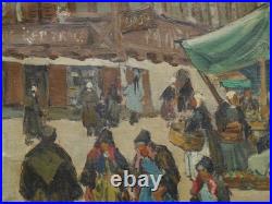Pontivy le marché de Forestier vers 1930/50, Bretagne, Morbihan, cadre montparnasse