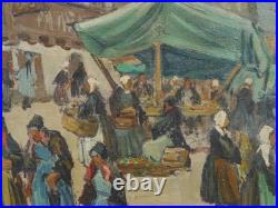 Pontivy le marché de Forestier vers 1930/50, Bretagne, Morbihan, cadre montparnasse