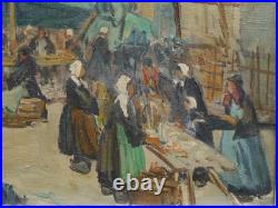 Pontivy le marché de Forestier vers 1930/50, Bretagne, Morbihan, cadre montparnasse