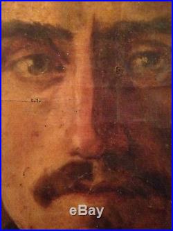 Portrait Homme Notable Tableau ancien 19eme Peinture Huile sur Toile à restaurer