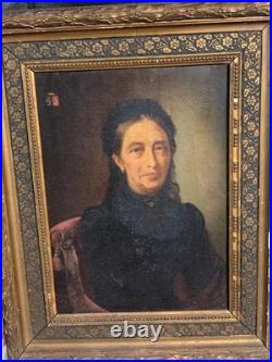 Portrait ancien 1870 Baronne de Ponsort Château de Bennes par Adrienne GEOFFROY