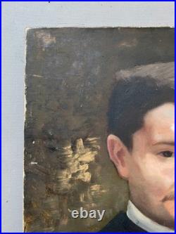 Portrait d'homme, Huile sur toile, Signature à identifier, Peinture XIXe