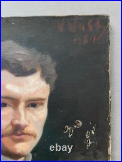 Portrait d'homme, Huile sur toile, Signature à identifier, Peinture XIXe