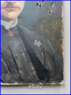Portrait d'homme, Huile sur toile, Signature à identifier, Peinture XIXe