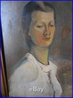 Portrait de femme des années 40 ECOLE DE PARIS gout A. FAVORY