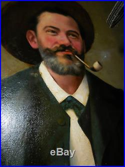 Portrait de l, homme au chapeaudaté 1909 signé J. LAMBE