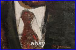 Portrait double par Michel Jamar Huile sur toile, années 1940, 42 x 34 cm