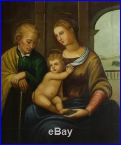 Portrait scene religieuse tableau peinture huile sur toile