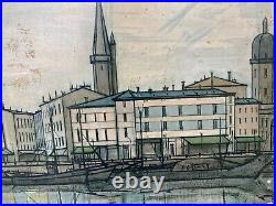 Procede Bernard Buffet Papier Colle Sur Toile Le Port De La Rochelle 1955 A4070