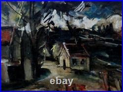 Puissant Paysage Crépusculaire 1940. Entre Fauvisme & Expressionnisme. Signé