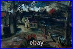 Puissant Paysage Crépusculaire 1940. Entre Fauvisme & Expressionnisme. Signé