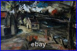 Puissant Paysage Crépusculaire 1940. Entre Fauvisme & Expressionnisme. Signé