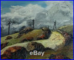 Puissant Paysage Sous L'orage 1950. Entre Impressionnisme & Fauvisme. Signé