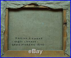 RARE Louis Morère (1885-1949) Marine à Rabat, 1940. Maroc, Peintre Orientaliste