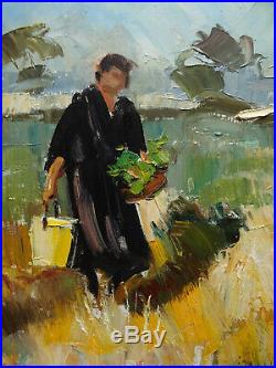 RARE! Tony Cardella 1898-1976 Femmes Corses en corvée. Peintre Corse, Bach, Péri