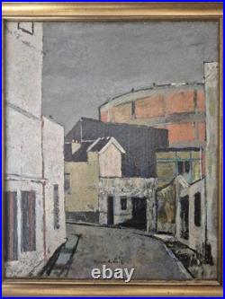 RENÉ GENIS (1922-2004) HUILE SUR TOILE SIGNÉE ENCADRÉE 37CM SUR 45CM Vue Urbaine