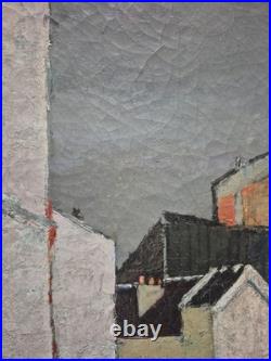 RENÉ GENIS (1922-2004) HUILE SUR TOILE SIGNÉE ENCADRÉE 37CM SUR 45CM Vue Urbaine